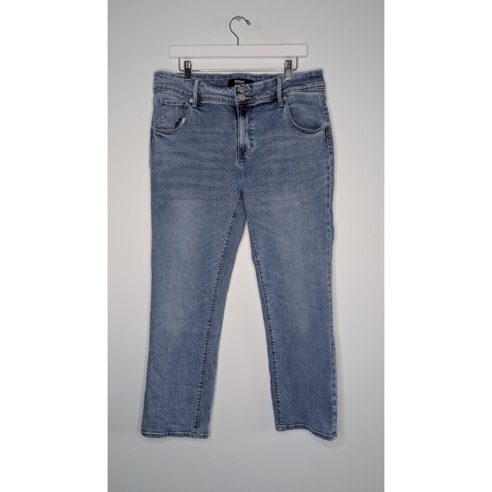 HUDSON Los Angeles Womens Jeans Size 14 Blue Stretch Denim Mid Rise Straight Leg